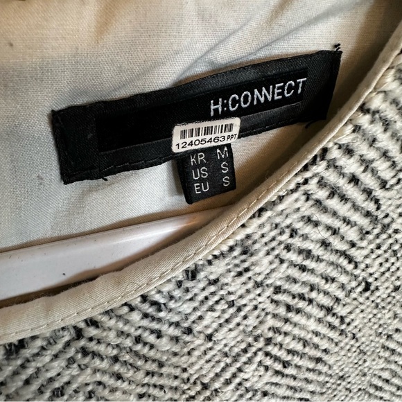 H:Connect Tweed Herringbone Plaid Boucle Women’s Mini Dress Preppy Winter Size S - Picture 2 of 9